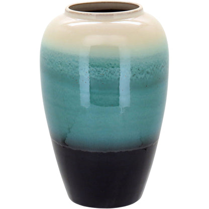 Vaso de Cerâmica Verde 35x13cm - Ideal para Flores e Decoração