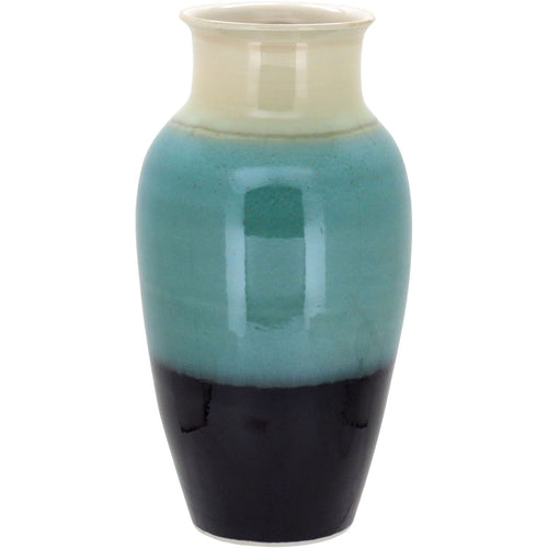 Vaso de Cerâmica Verde 41cm para Arranjos Florais - Decoração Elegante