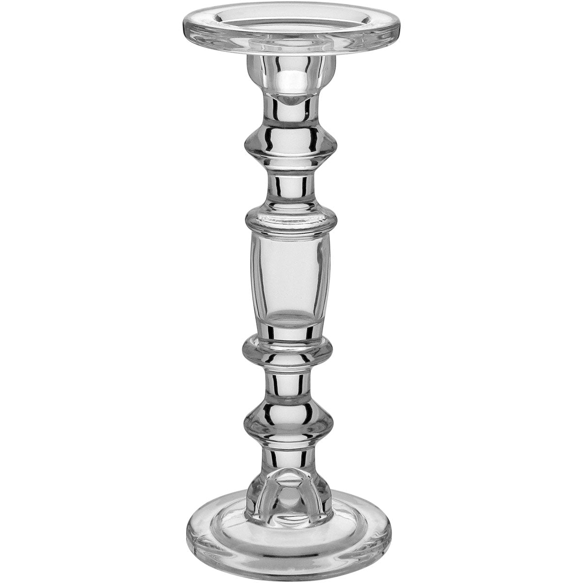 Castiçal de Vidro Transparente 29x11cm Porta Velas Elegante