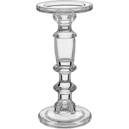 Castiçal de Vidro Transparente 24x11cm para Velas - Elegância e Durabilidade