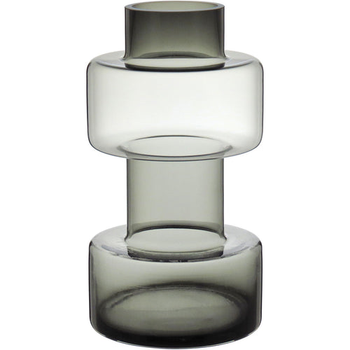 Vaso Vidro 33x18x18cm Cinza
