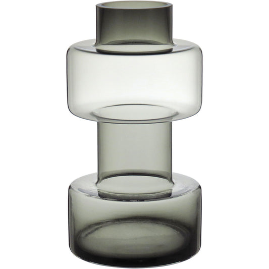 Vaso Vidro 33x18x18cm Cinza