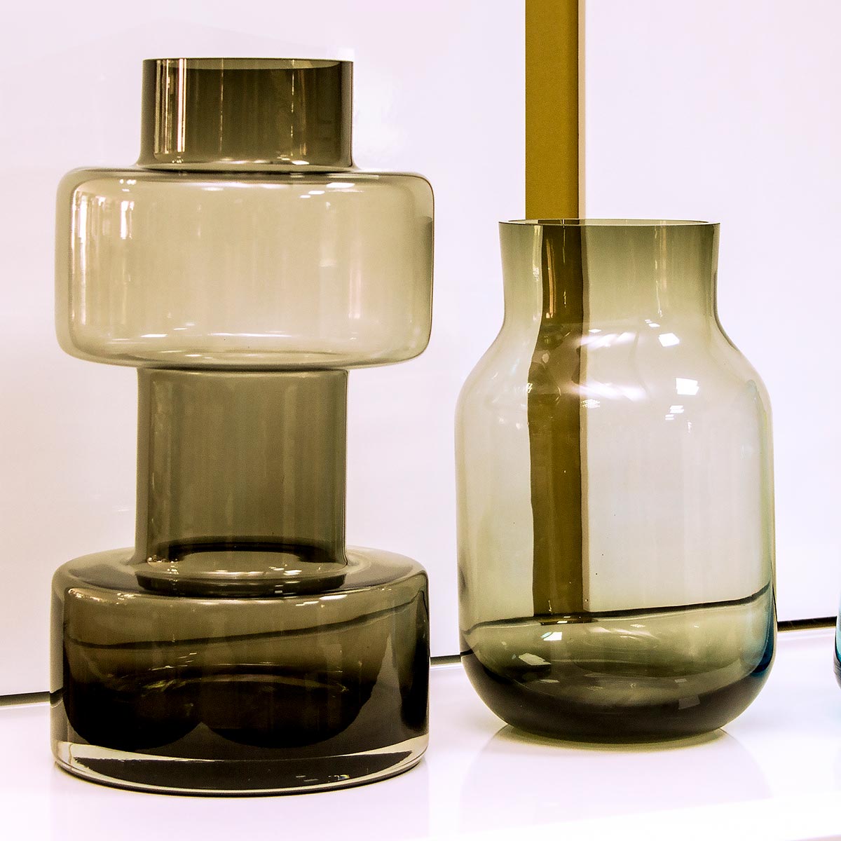 Vaso Vidro 33x18x18cm Cinza