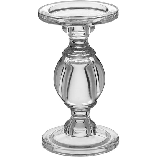Castiçal de Vidro Transparente 20x11cm para Velas - Elegante e Durável