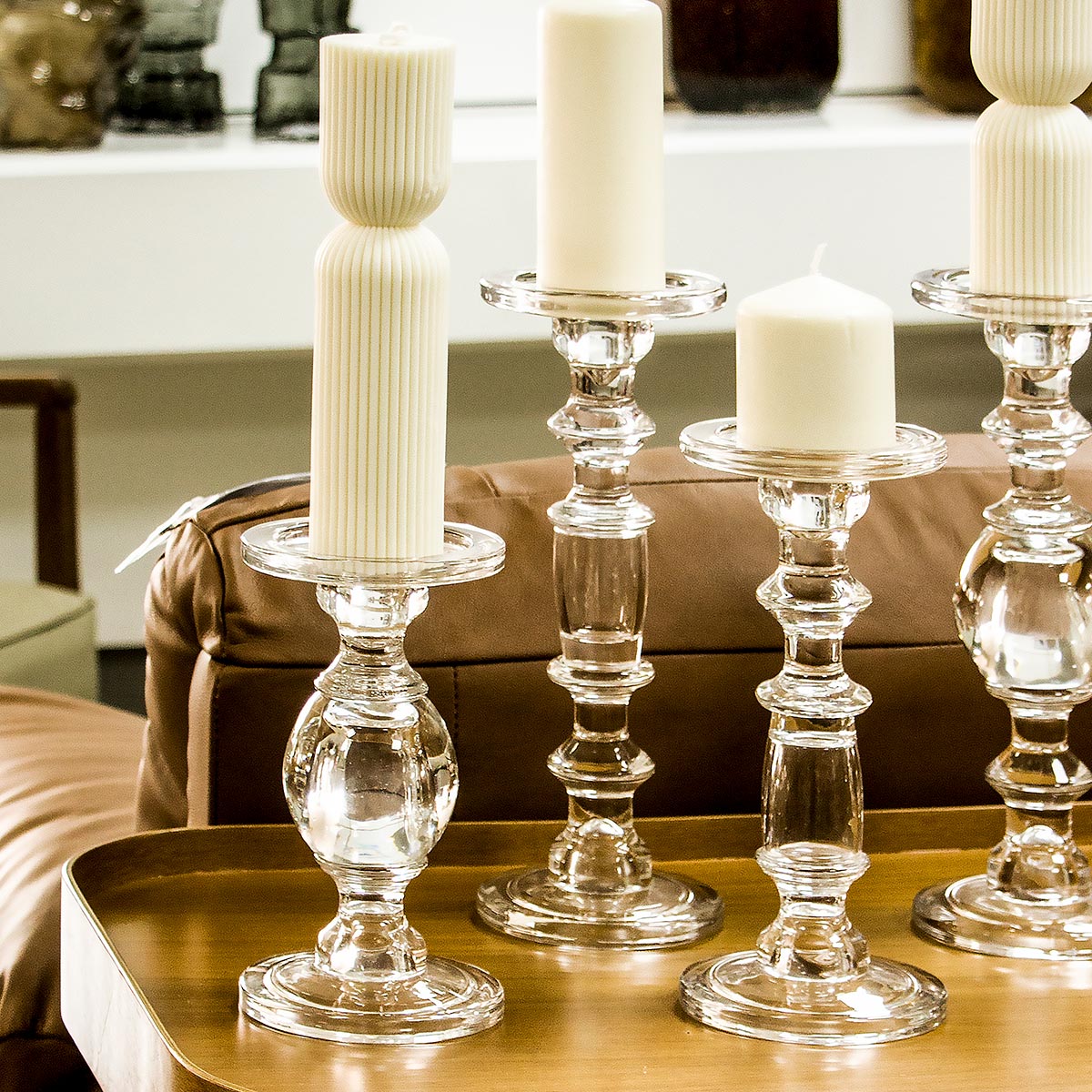 Castiçal de Vidro Transparente 20x11cm para Velas - Elegante e Durável