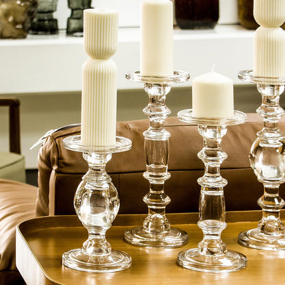 Castiçal de Vidro Transparente 20x11cm para Velas - Elegante e Durável