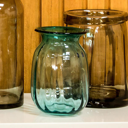 Vaso Vidro 18x11x11cm Azul