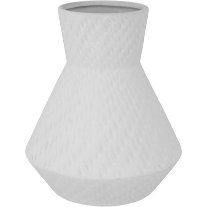 Vaso de Cerâmica Branco 20x17cm para Decoração e Arranjos de Flores