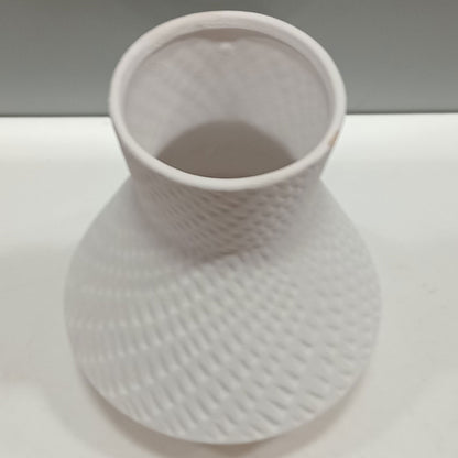 Vaso de Cerâmica Branco 20x17cm para Decoração e Arranjos de Flores