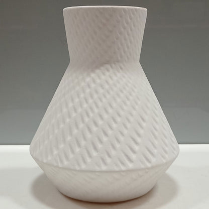 Vaso de Cerâmica Branco 20x17cm para Decoração e Arranjos de Flores