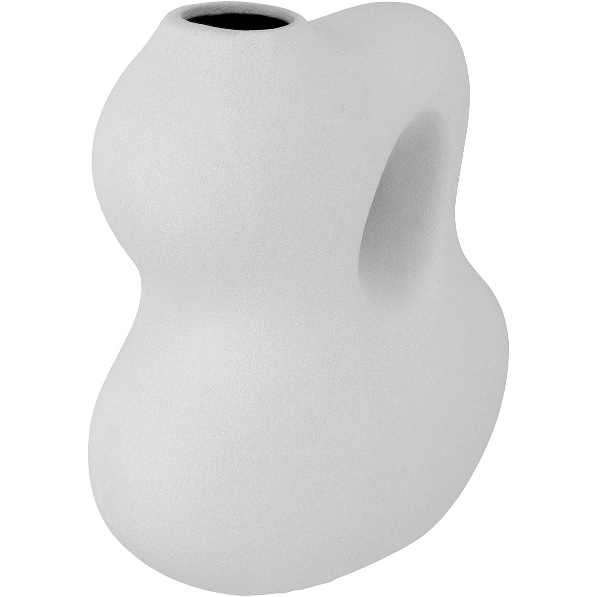 Vaso de Cerâmica Branco 18x16x8cm para Decoração e Arranjos Florais