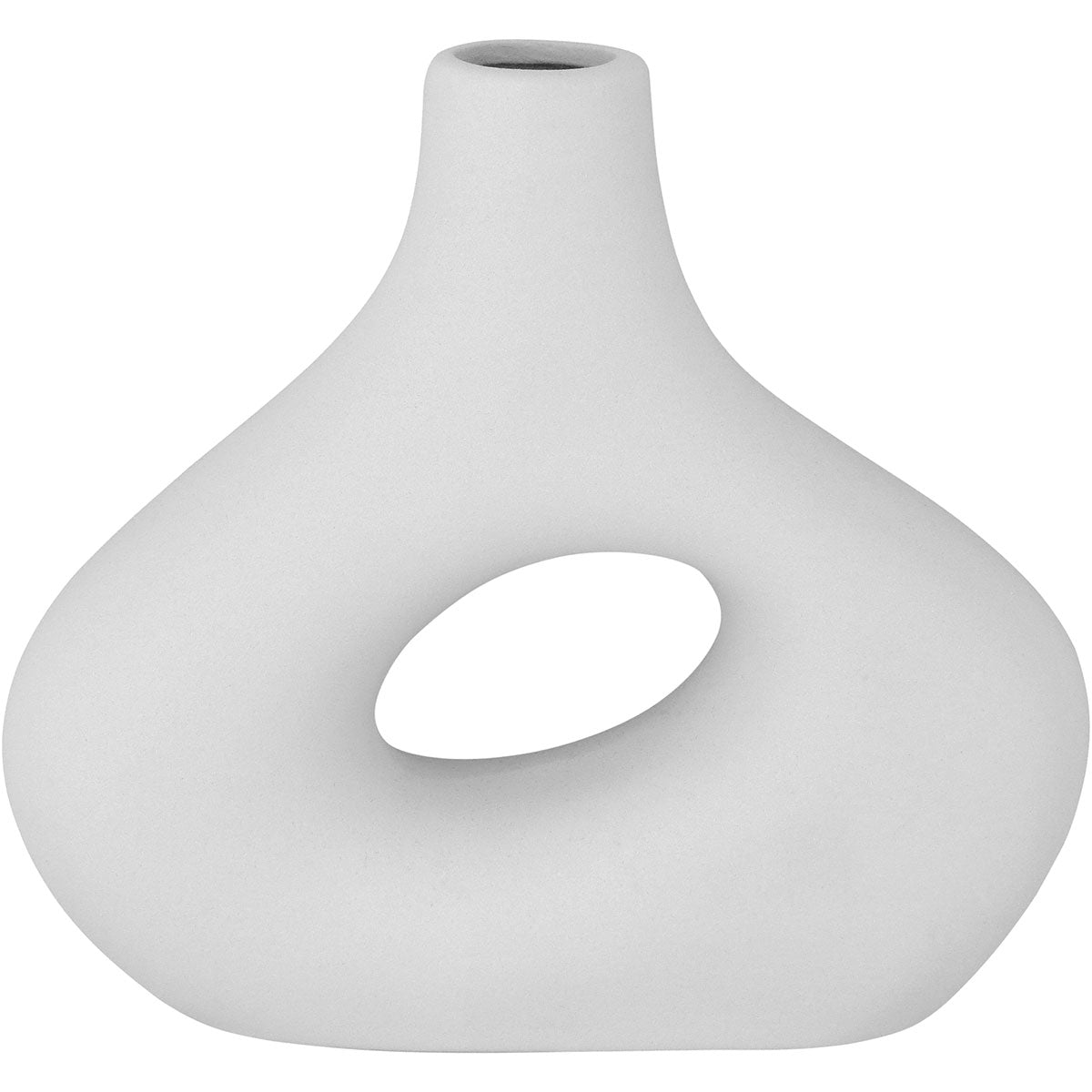 Vaso de Cerâmica Branco 20,5x22cm para Decoração de Ambientes