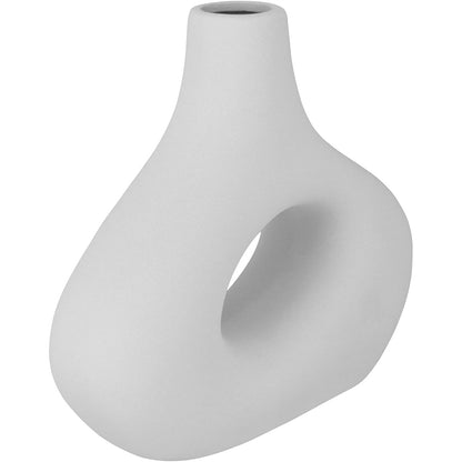 Vaso de Cerâmica Branco 20,5x22cm para Decoração de Ambientes