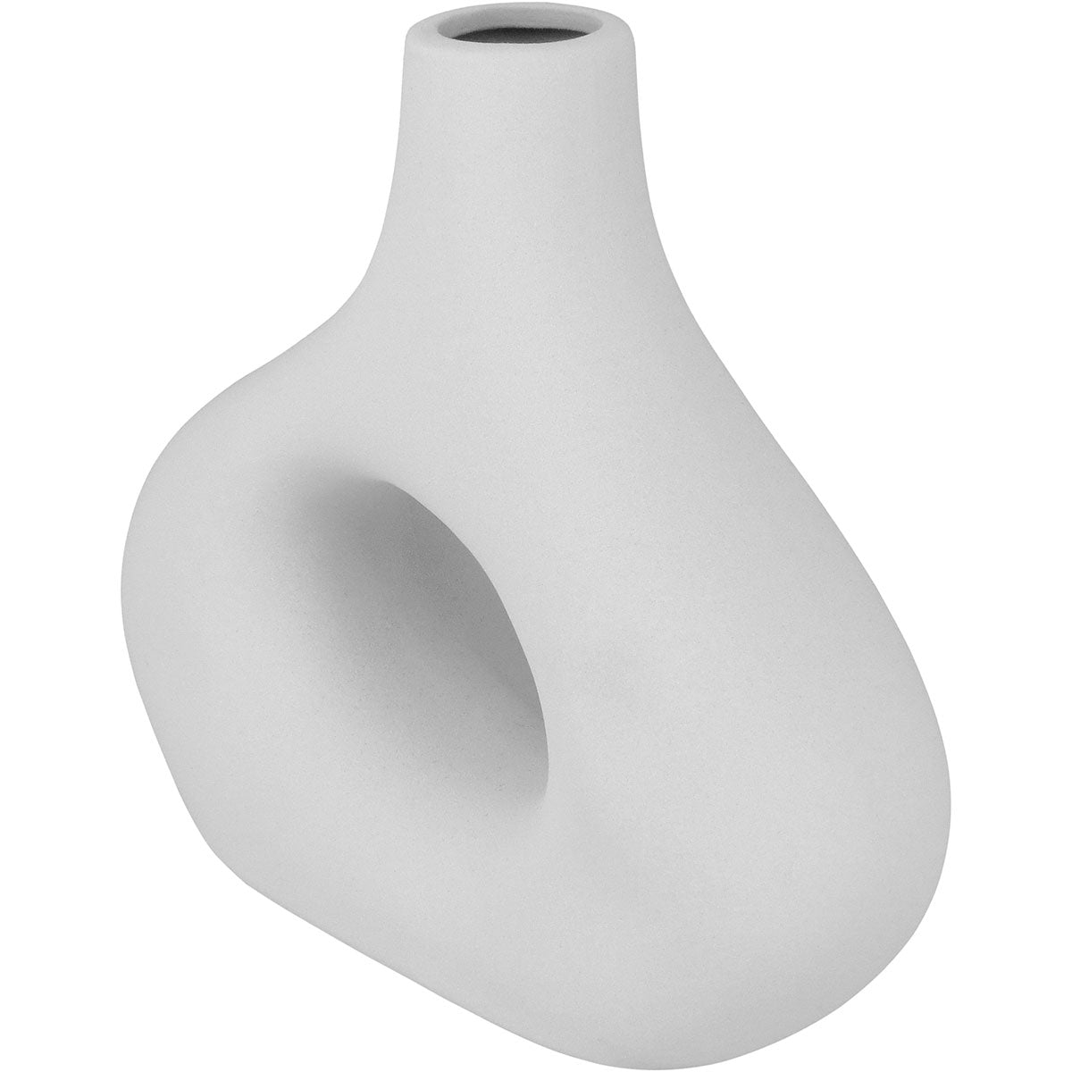 Vaso de Cerâmica Branco 20,5x22cm para Decoração de Ambientes