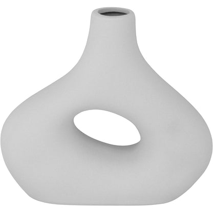Vaso de Cerâmica Branco 20,5x22cm para Decoração de Ambientes