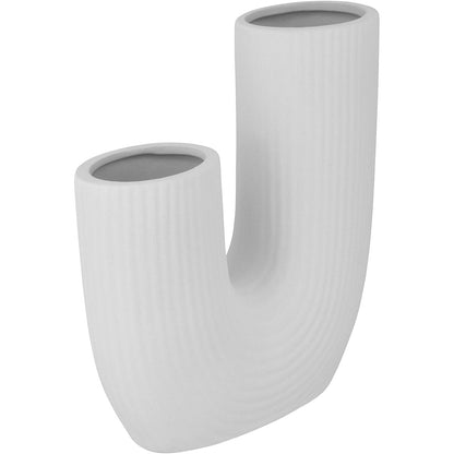 Vaso de Cerâmica Branco 25x23x8cm para Decoração e Arranjos
