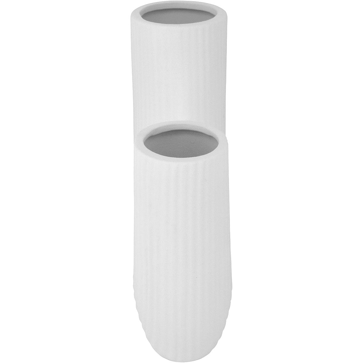 Vaso de Cerâmica Branco 25x23x8cm para Decoração e Arranjos