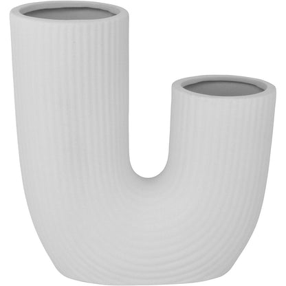 Vaso de Cerâmica Branco 25x23x8cm para Decoração e Arranjos