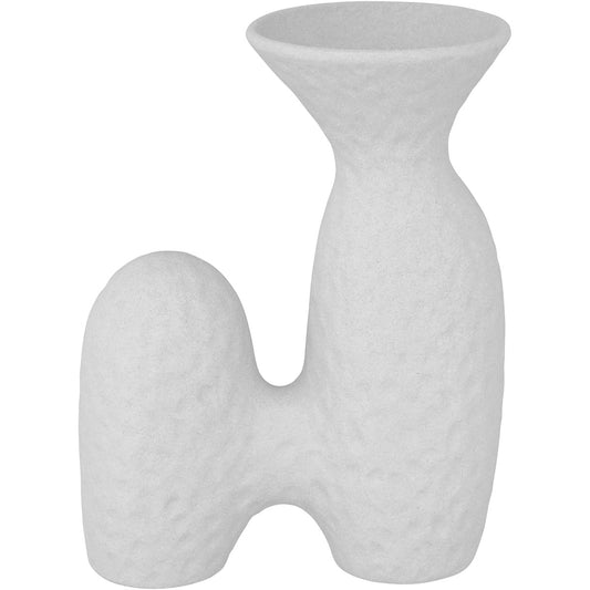 Vaso de Cerâmica Branco 19x14cm para Decoração de Ambientes