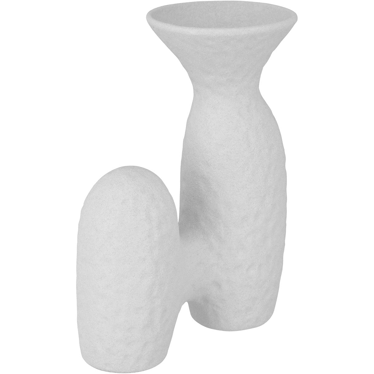 Vaso de Cerâmica Branco 19x14cm para Decoração de Ambientes