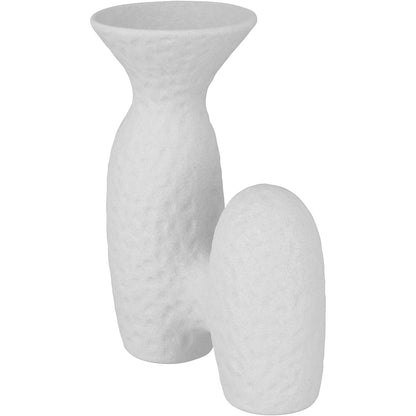 Vaso de Cerâmica Branco 19x14cm para Decoração de Ambientes