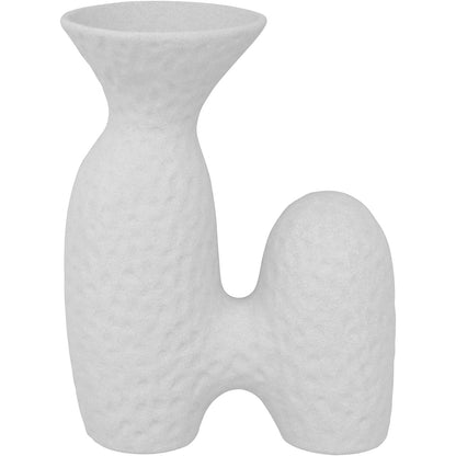 Vaso de Cerâmica Branco 19x14cm para Decoração de Ambientes