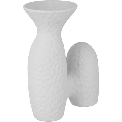 Vaso de Cerâmica Branco 19x14cm para Decoração de Ambientes
