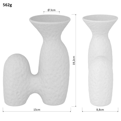 Vaso de Cerâmica Branco 19x14cm para Decoração de Ambientes