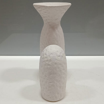 Vaso de Cerâmica Branco 19x14cm para Decoração de Ambientes