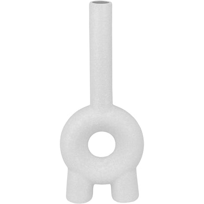 Vaso de Cerâmica Branco 24x10x4cm para Arranjos Florais