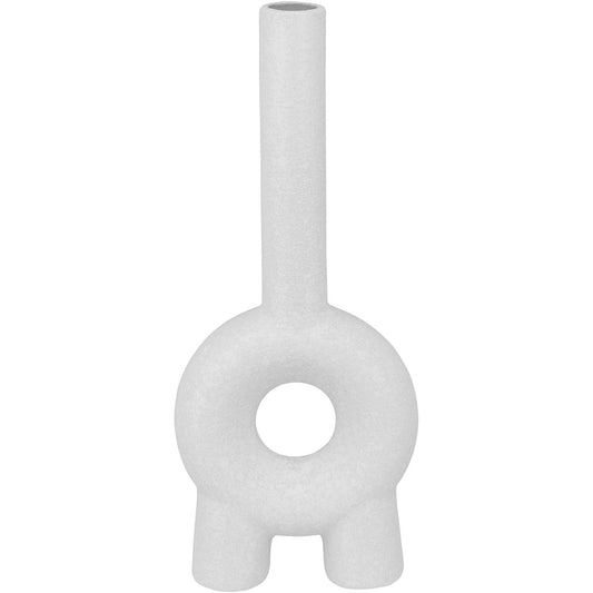 Vaso de Cerâmica Branco 24x10x4cm para Arranjos Florais