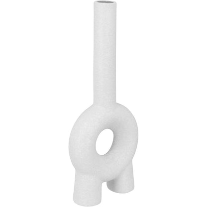 Vaso de Cerâmica Branco 24x10x4cm para Arranjos Florais