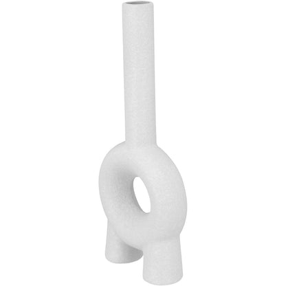 Vaso de Cerâmica Branco 24x10x4cm para Arranjos Florais