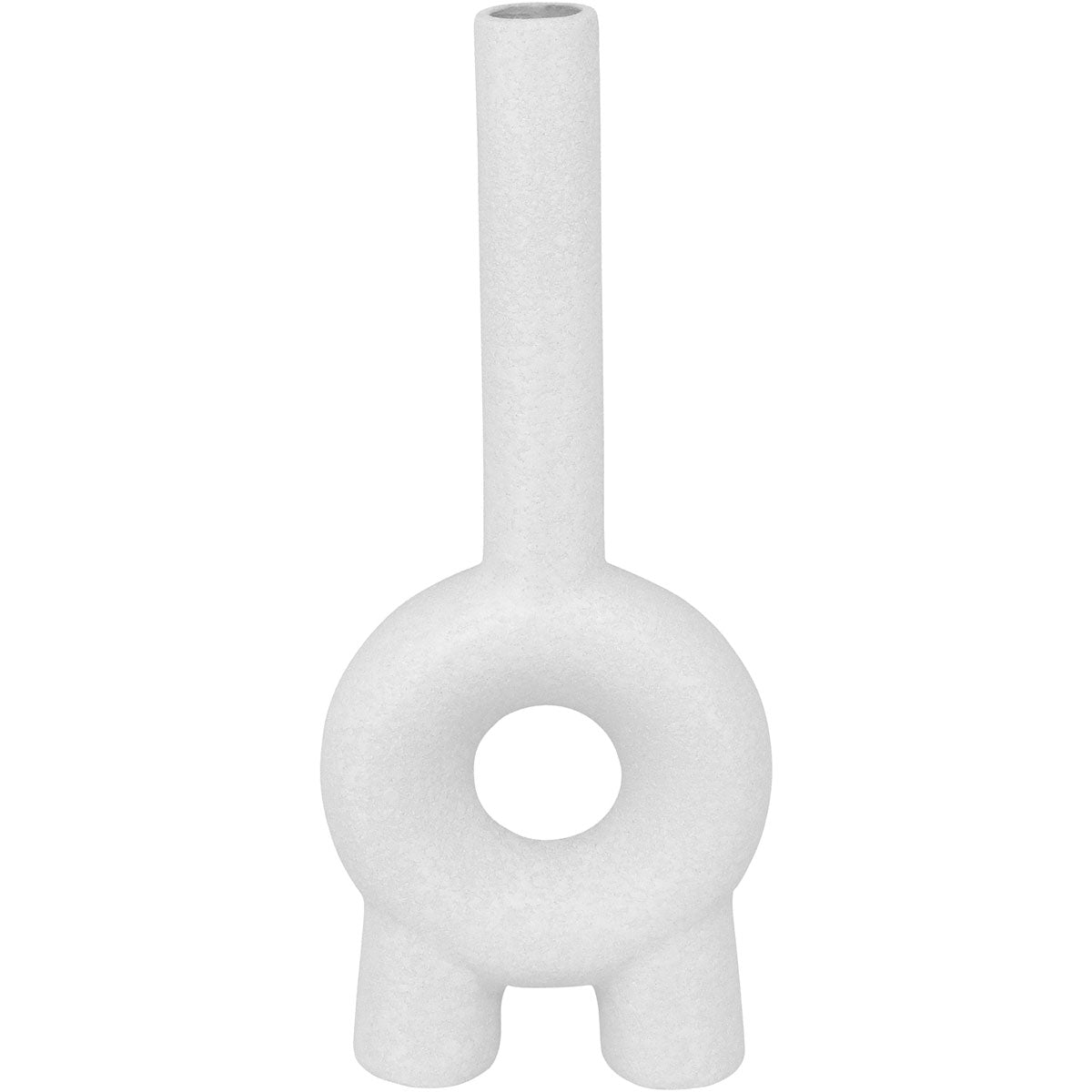 Vaso de Cerâmica Branco 24x10x4cm para Arranjos Florais