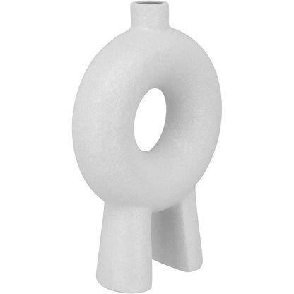 Vaso de Cerâmica Branco 22x15x5cm para Flores - Decoração Elegante