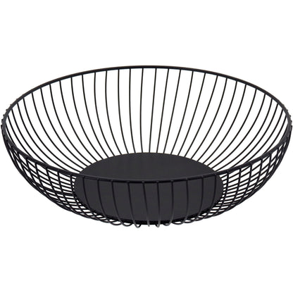 Fruteira de Metal Preta 28x28x8cm - Organizador de Frutas Elegante