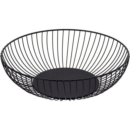 Fruteira de Metal Preta 28x28x8cm - Organizador de Frutas Elegante