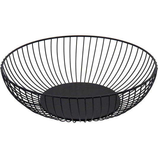 Fruteira de Metal Preta 28x28x8cm - Organizador de Frutas Elegante