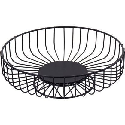 Fruteira de Metal Preto 25x25cm - Organizador de Frutas Moderno