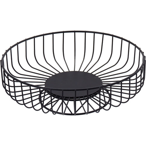 Fruteira de Metal Preto 25x25cm - Organizador de Frutas Moderno