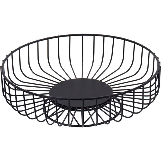 Fruteira de Metal Preto 25x25cm - Organizador de Frutas Moderno