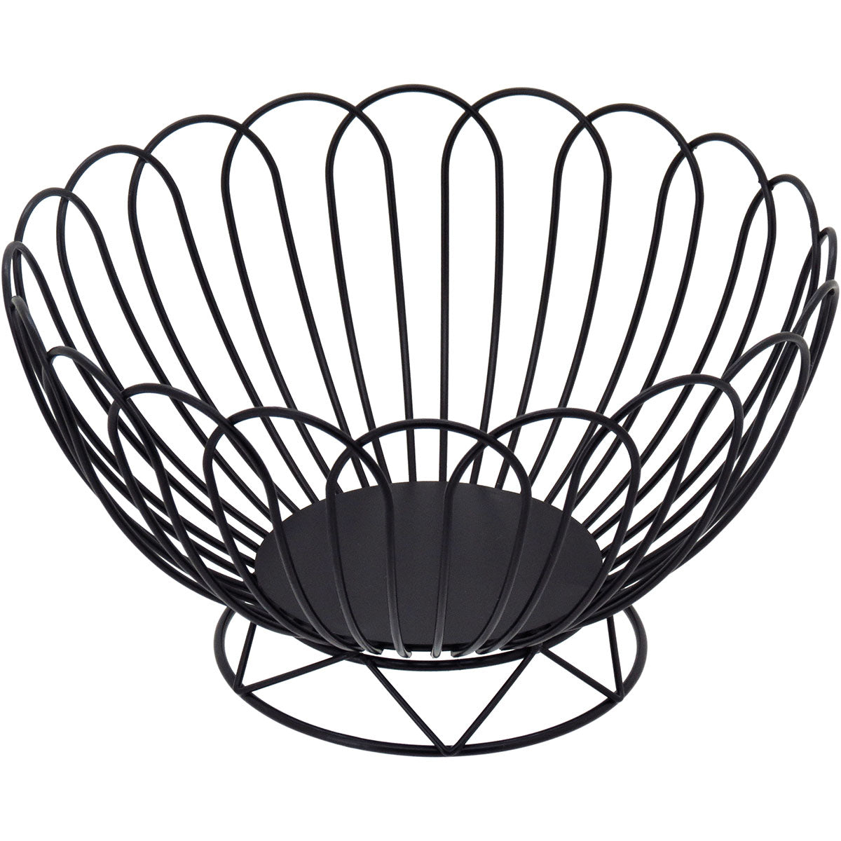 Fruteira em Metal Preto 14x24cm com Pé - Organizador de Frutas