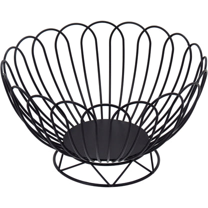 Fruteira em Metal Preto 14x24cm com Pé - Organizador de Frutas