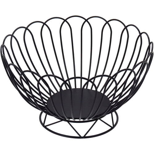 Fruteira em Metal Preto 14x24cm com Pé - Organizador de Frutas