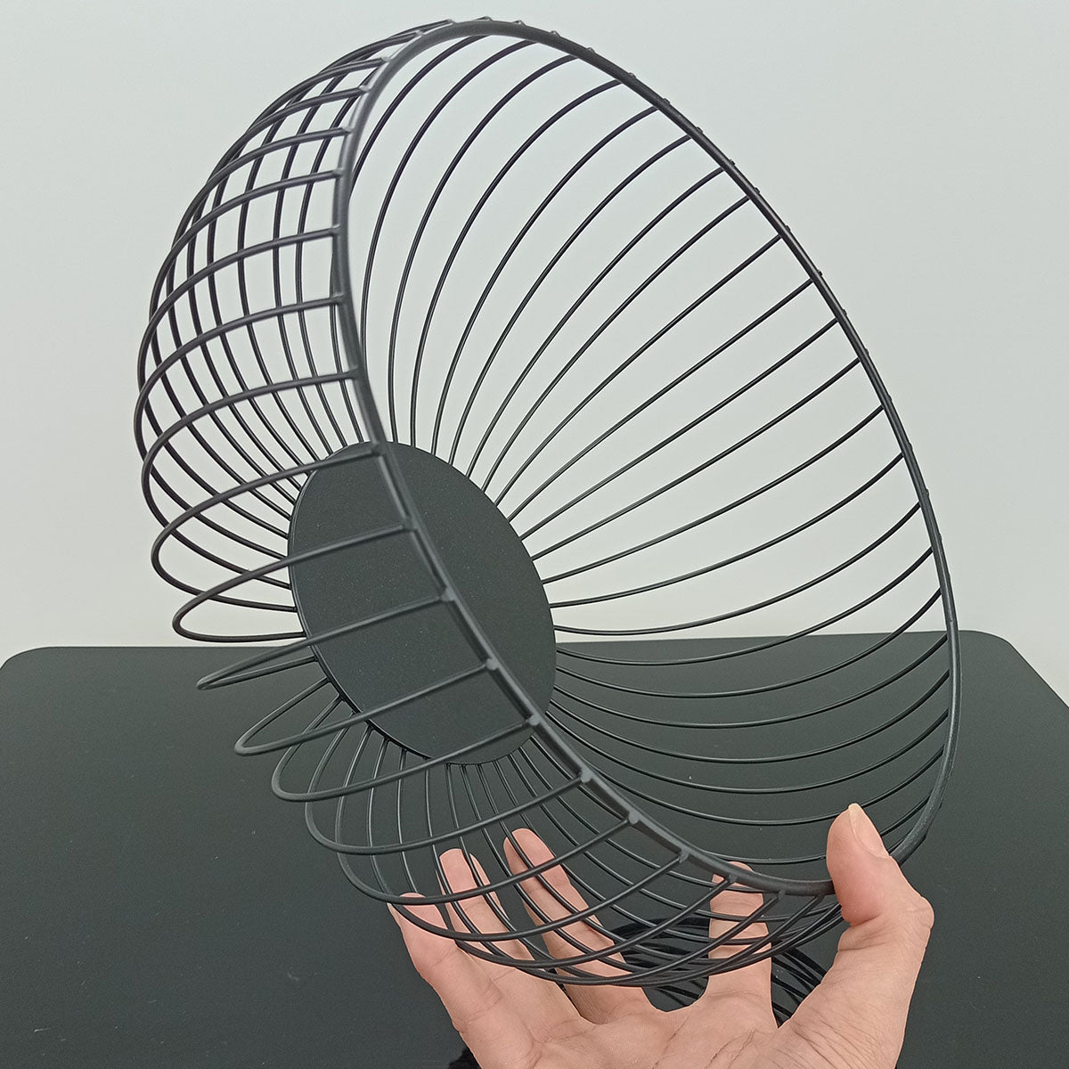 Fruteira de Metal Preta 12x26cm para Frutas - Organizador de Cozinha