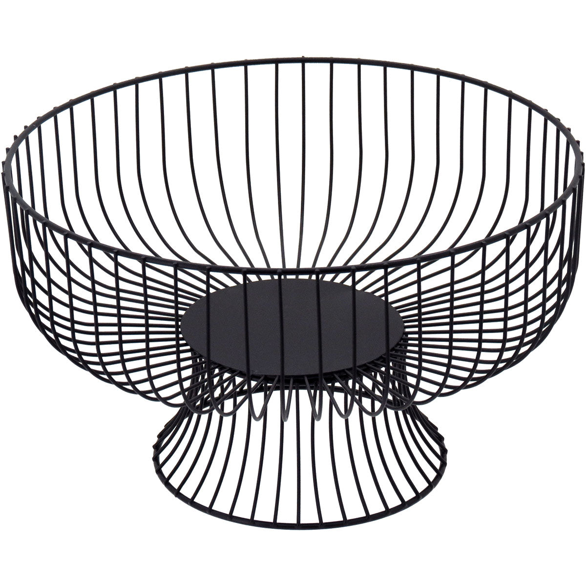 Fruteira de Metal Preto com Pé 15x26cm para Frutas Organizadas