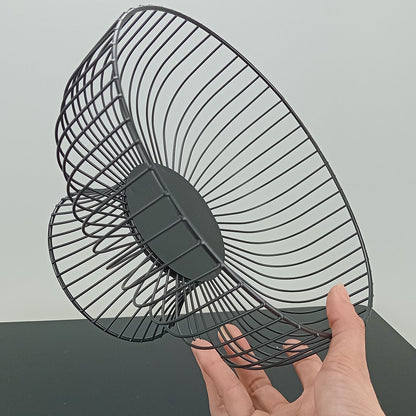 Fruteira de Metal Preto com Pé 15x26cm para Frutas Organizadas