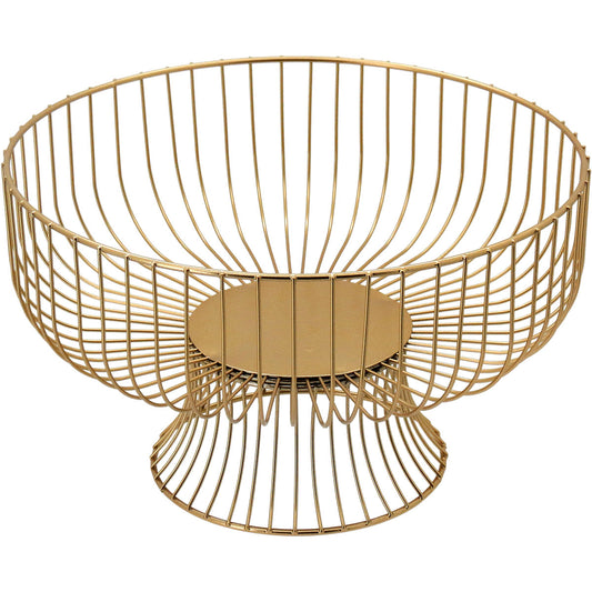 Fruteira Dourada de Metal 15x26cm para Frutas - Organizador Elegante