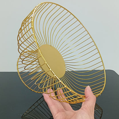 Fruteira Dourada de Metal 15x26cm para Frutas - Organizador Elegante