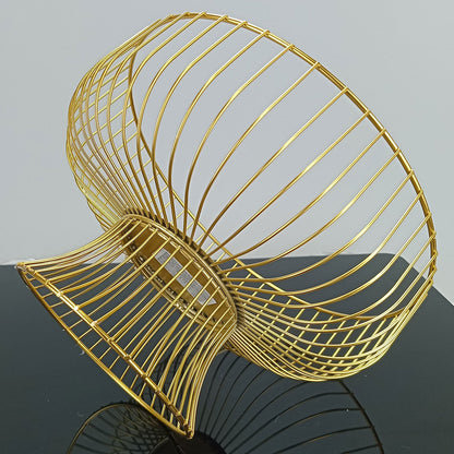 Fruteira Dourada de Metal 15x26cm para Frutas - Organizador Elegante